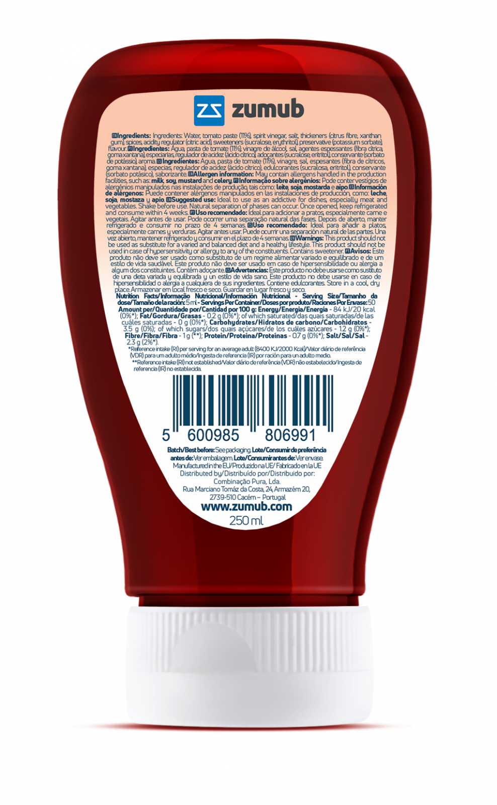 Ketchup Zumub Zero Gordura 250ml