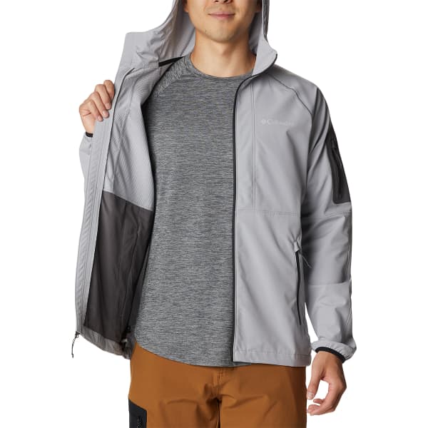 Softshell randonnée COLUMBIA TALL HEIGHTS™ HOODED SOFTSHELL GREY/SHARK RIPSTOP/SHARK ZIPS