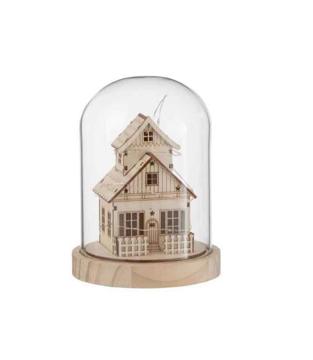 Paris Prix - Cloche Déco Led maison D'hiver 18cm Naturel