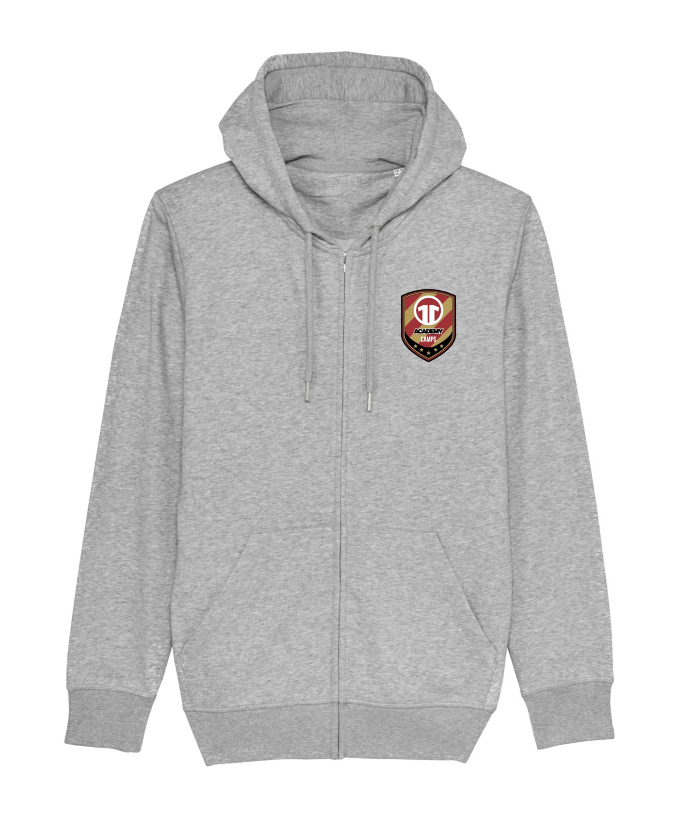 11ts Academy Zip-Hoody Brustlogo Grau