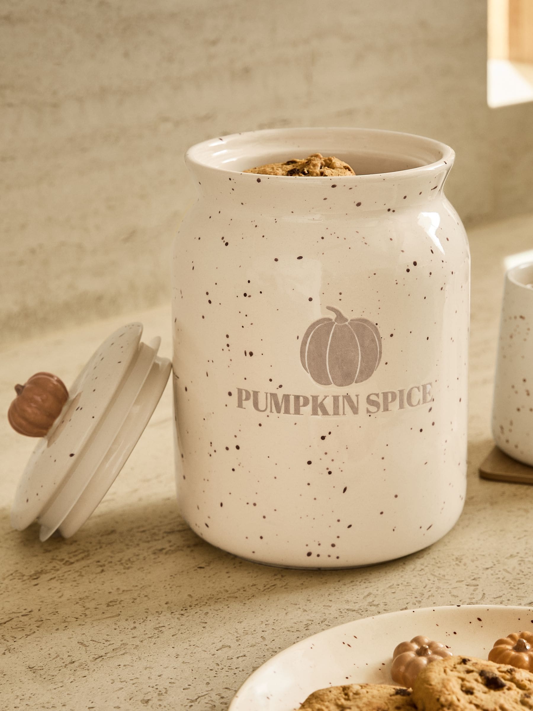 Speckle Halloween Pumpkin Trick or Treat Jar