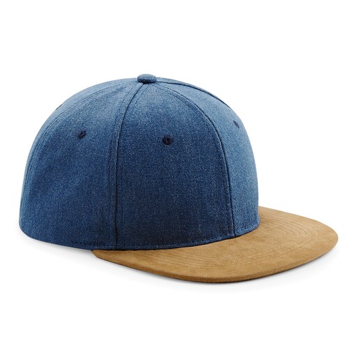 Boné Snapback Beechfield em Pele de Pêssego com Aba (Pacote com 2)