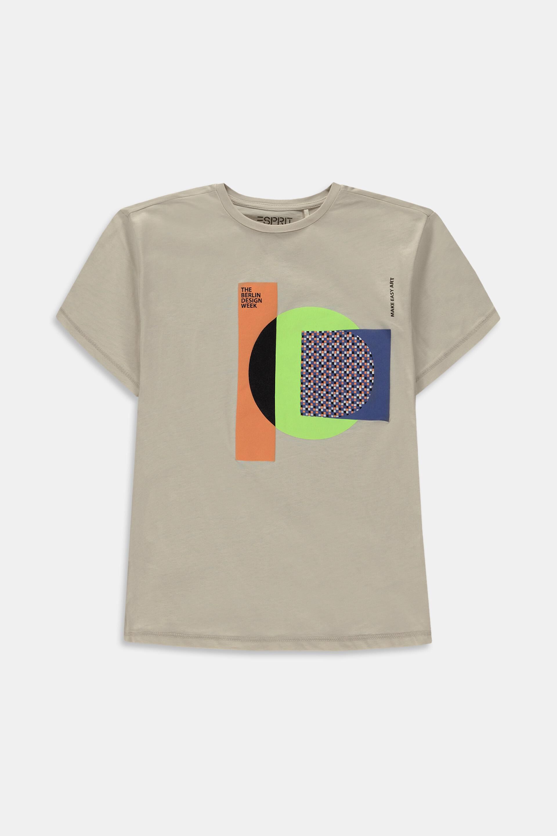 T-shirt en coton à imprimé sur la poitrine