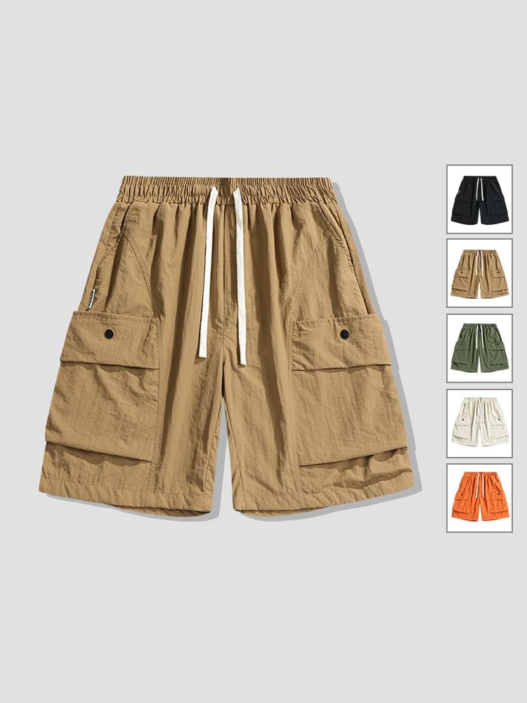 Soulcity - Effen cargoshorts met trekkoordtaille