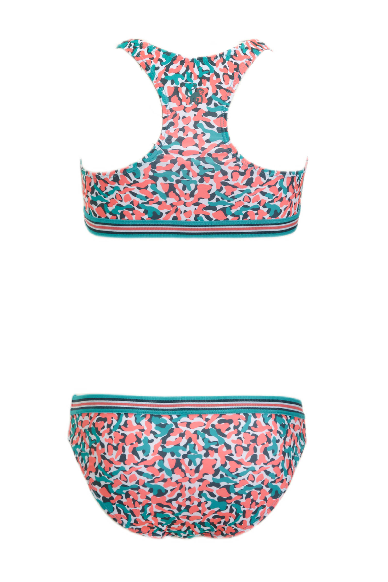 Me & My Monkey crop bikini Pelia roze/lichtblauw