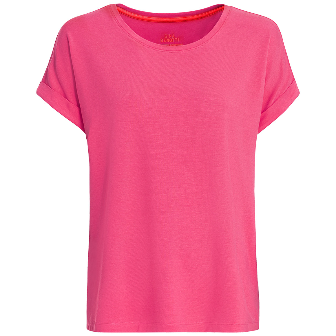 Gina Benotti Damen T-Shirt mit überschnittenen Ärmeln pink