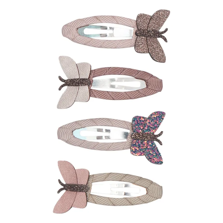 Mimi & Lula Lot 4 Barrettes Rainforest Butterfly | Rose