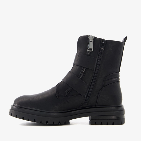 Blue Box dames biker boots zwart