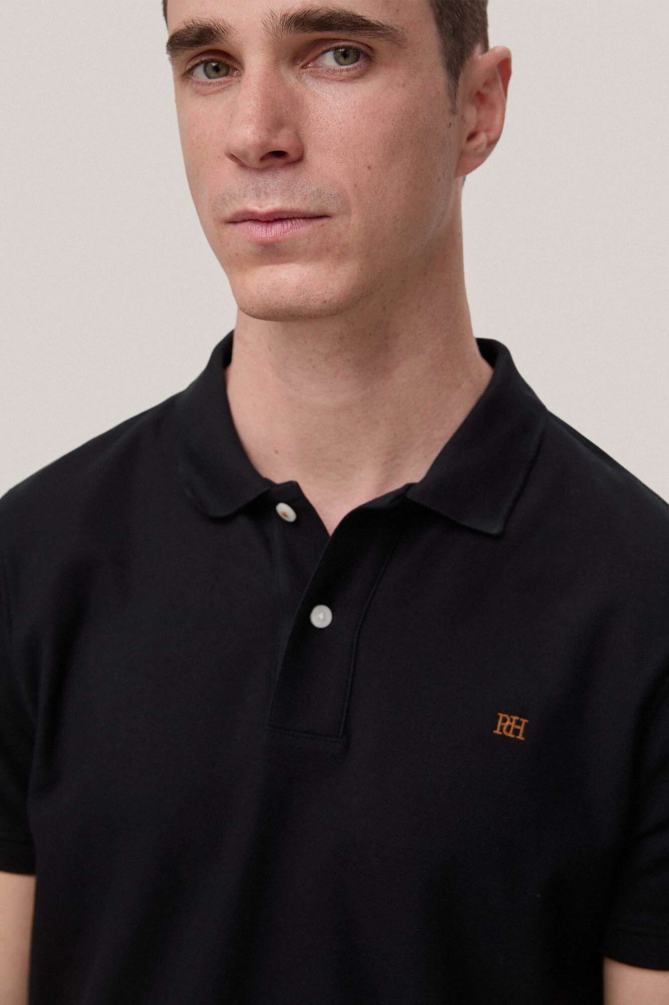 Camisa polo com logotipo - Preta