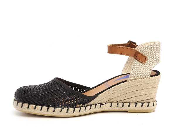 Verbenas nu pieds talons femme malena tresse noir