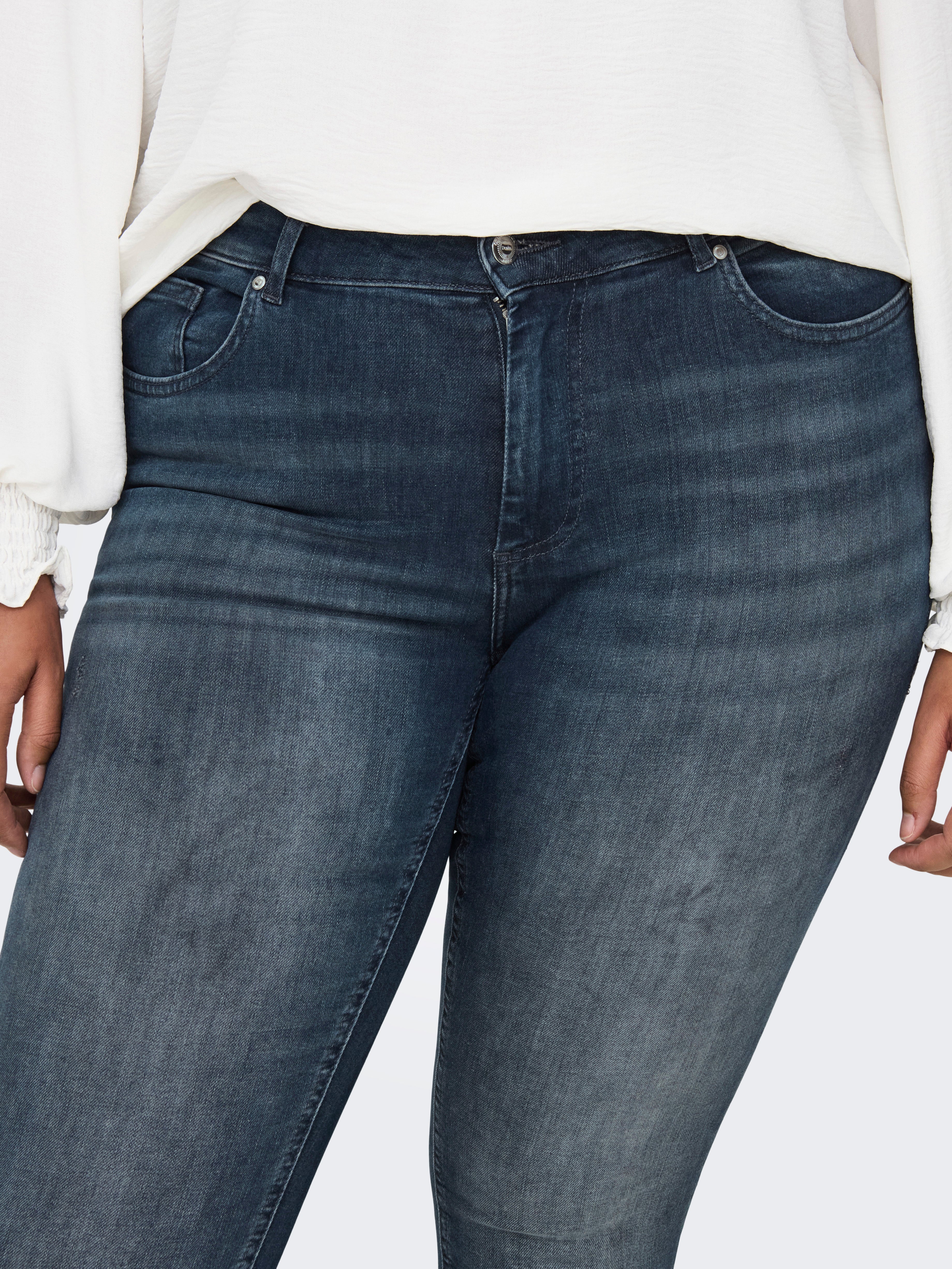 CARWILLY Hohe Taille Skinny Fit Jeans Blue Black Denim