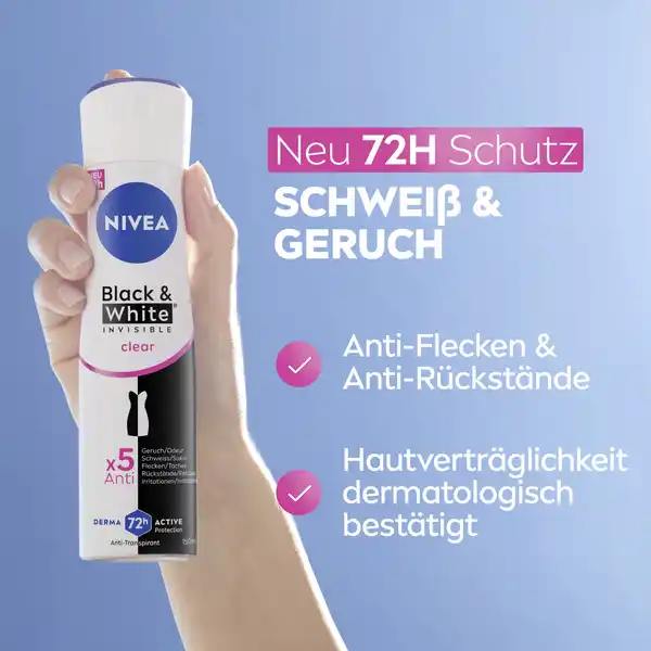 Anti-Transpirant Spray Invisible Black & White Clear
