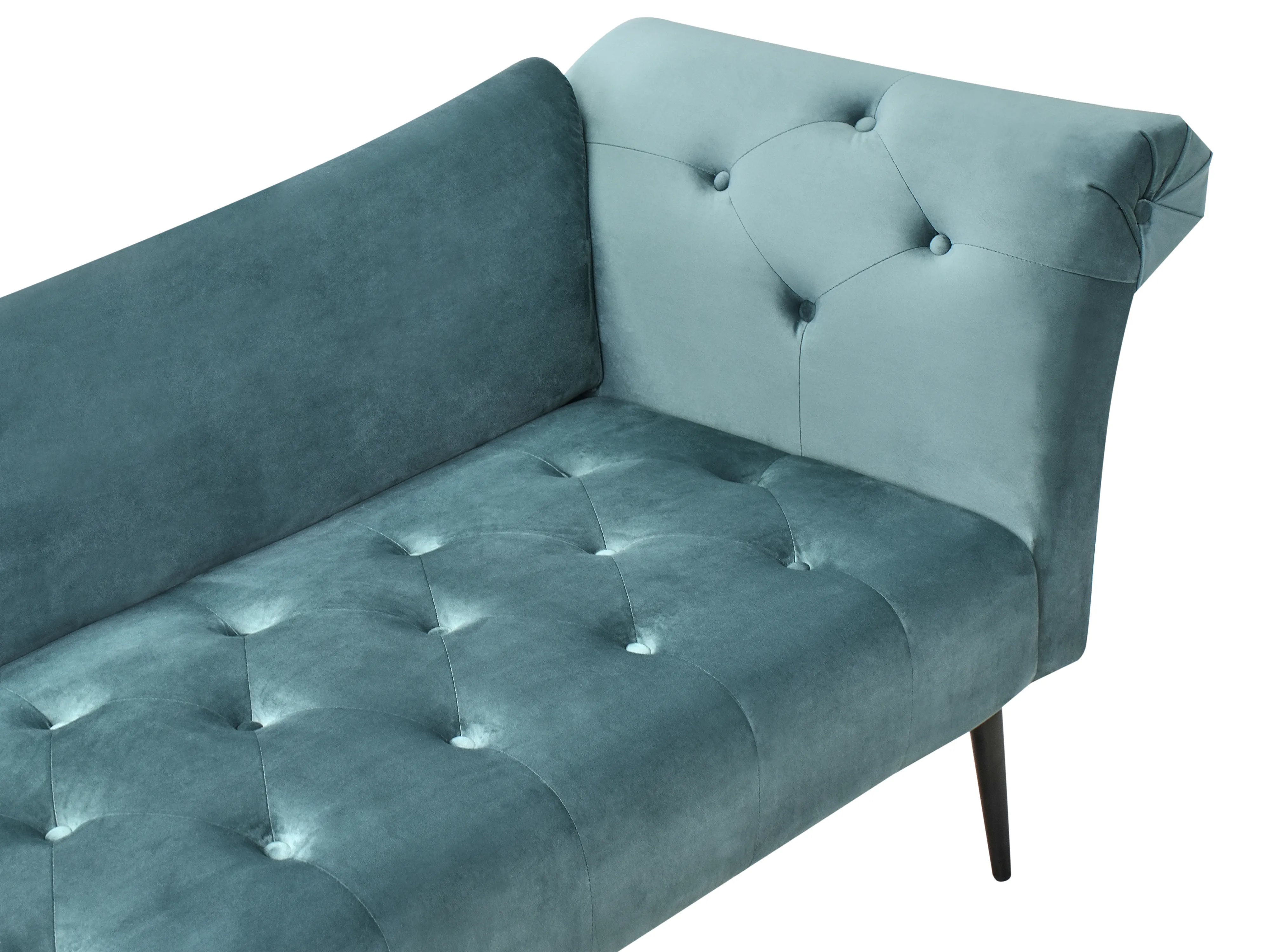 Chaise longue NANTILLY Fluweel Groenblauw