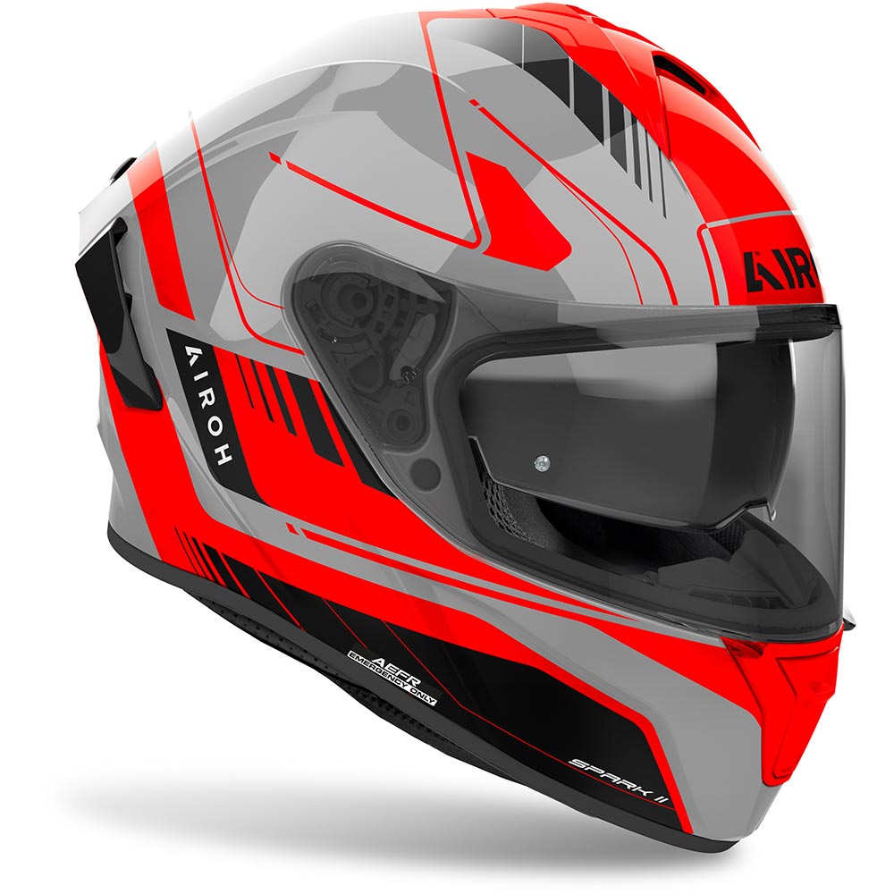 Airoh - Casque Spark 2 Chrono Orange / Blanc / Noir / Brillant