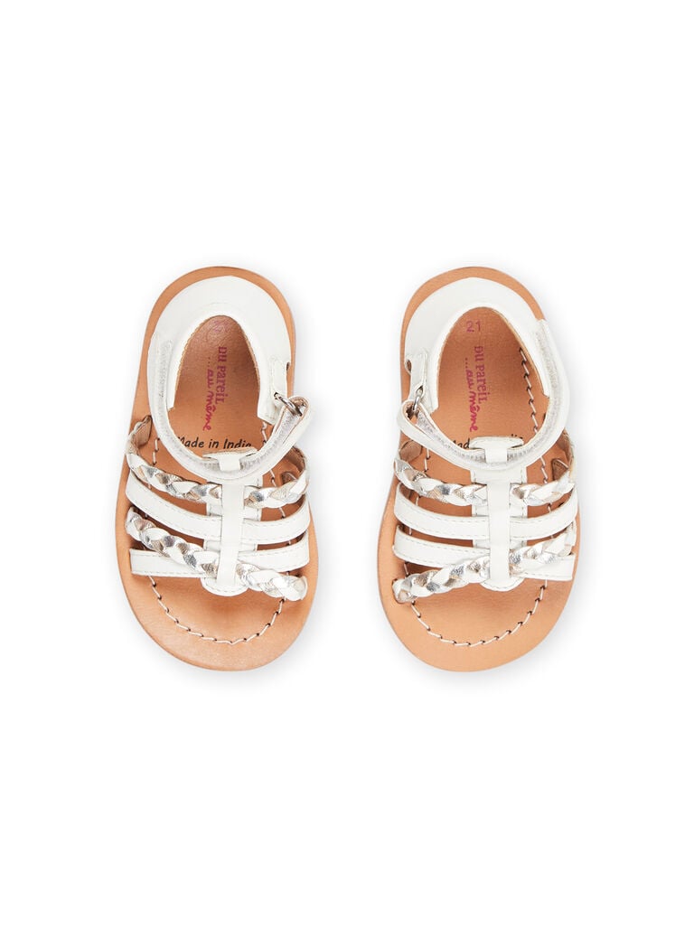 Sandales blanches en cuir