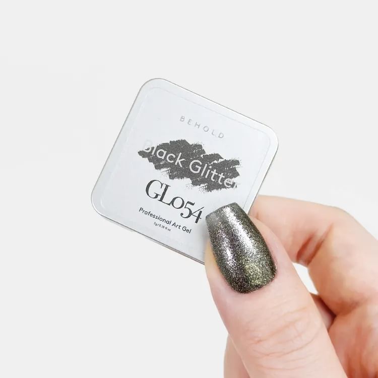 BEHOLD - Professionele Art Gel GL054 Zwarte Glitter