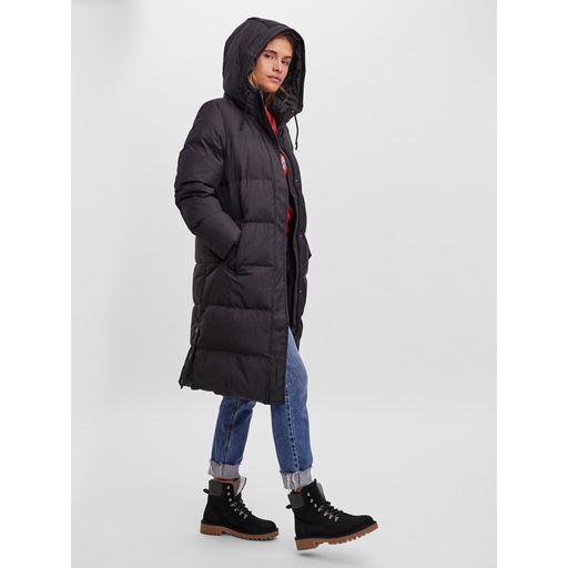 Vero Moda Erica Holly Lang Polstret Jakke, Sort, L
