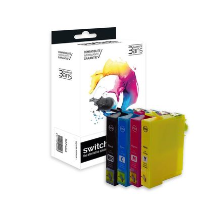 Cartouche compatible Epson 16XL Stylo Plume - pack de 4 - noir, jaune, cyan, magenta - Switch