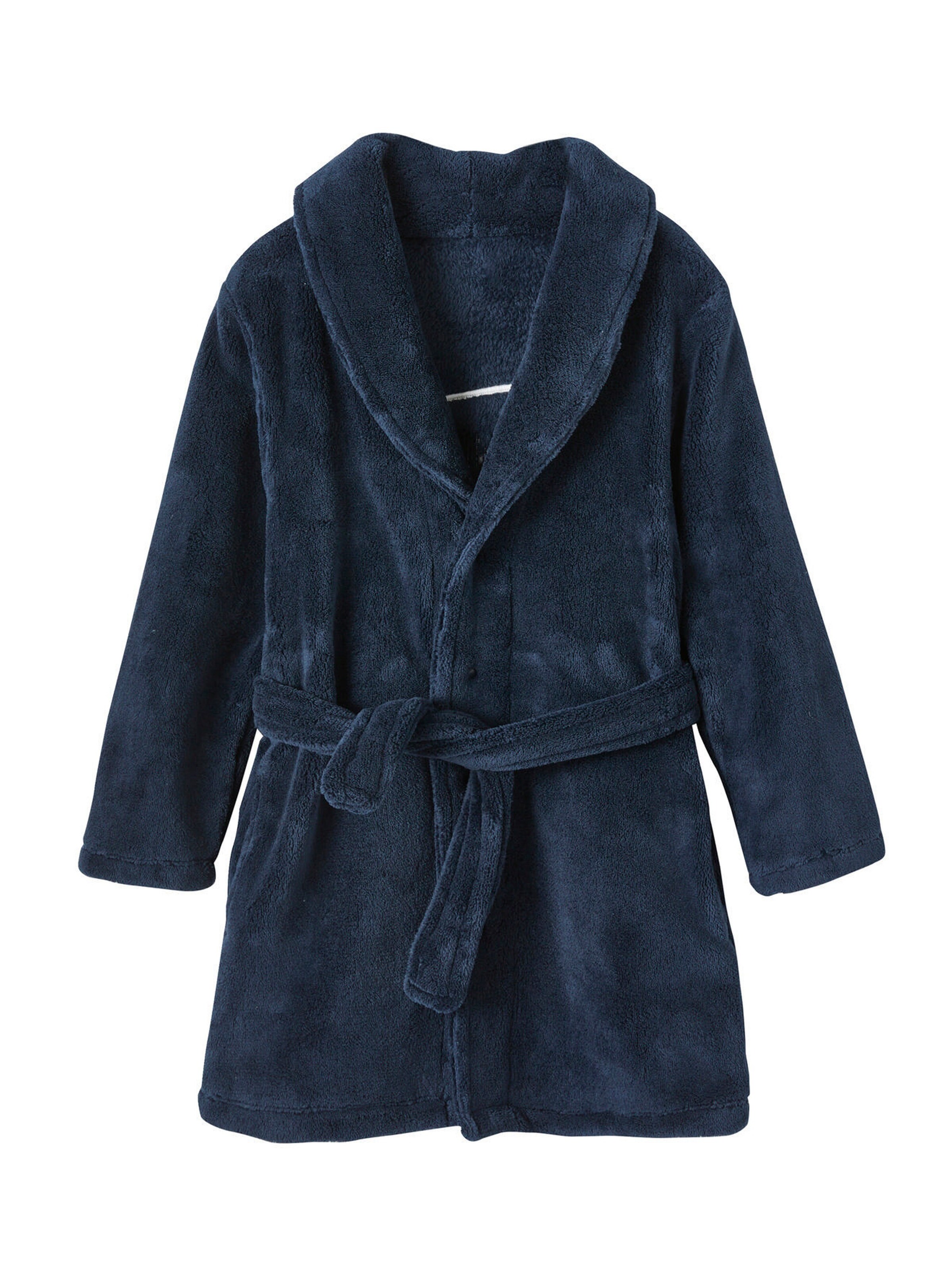Vertbaudet Jungen Bademantel, Fleece dunkelblau