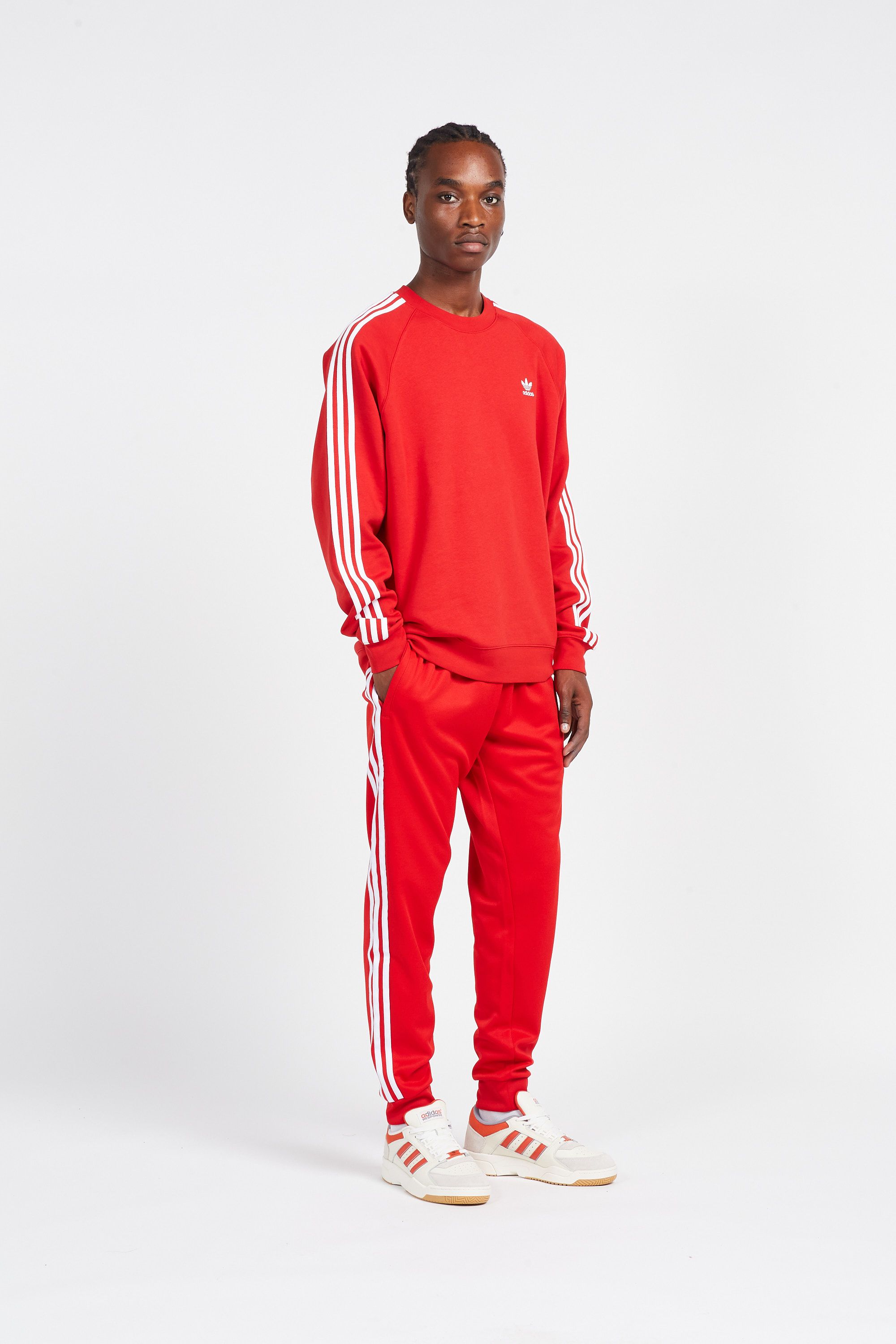 ADIDAS Sweat  3-STRIPES CREW Rouge