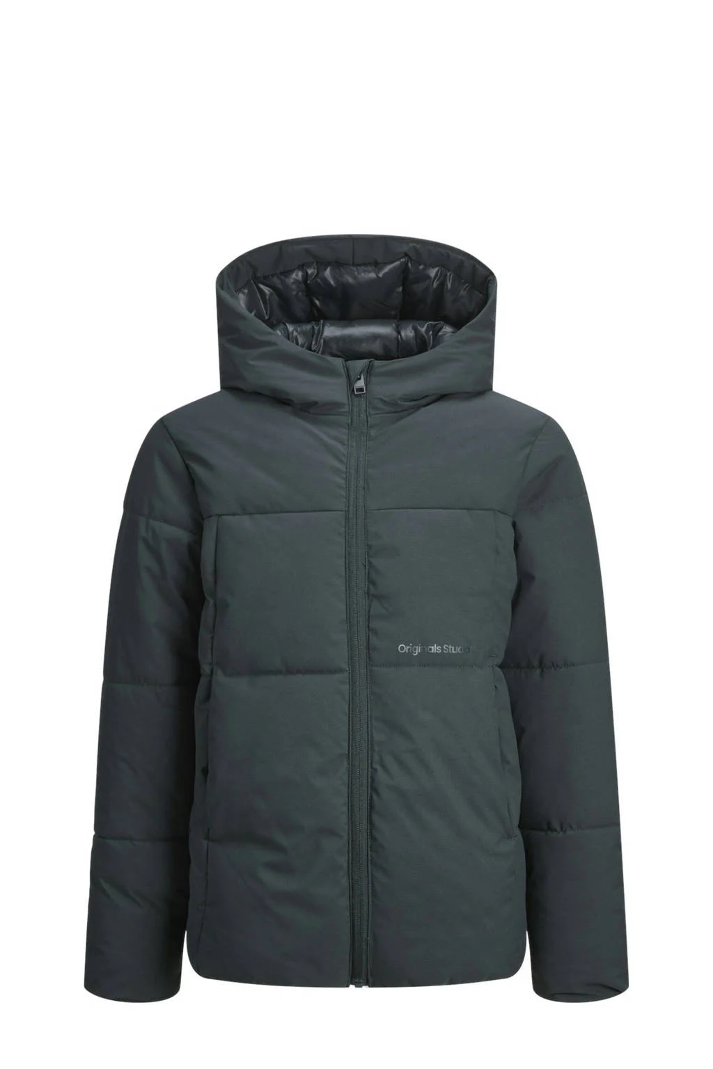 JACK & JONES gewatteerde winterjas JORVESTERBRO diep donkergroen