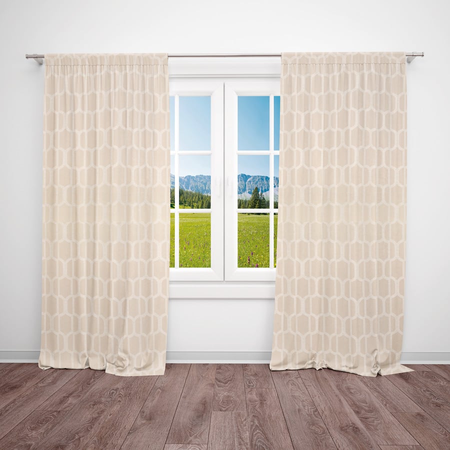 Fertigvorhang Jacquard Borke 135 x 250 cm creme