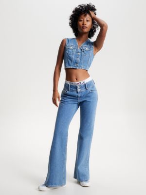 Colete jeans sem mangas