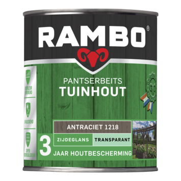Rambo Pantserbeits Tuinhout zijdeglans transparant antraciet 750 ml