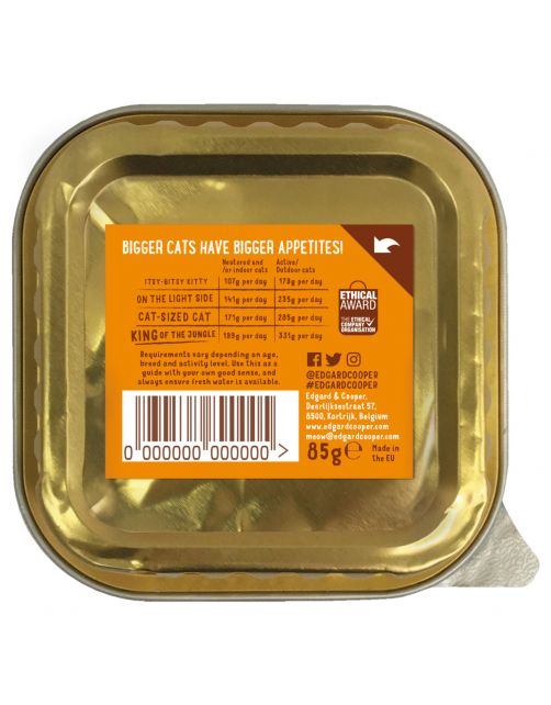 Edgard&Cooper Kuipje Adult 85 g - Kattenvoer