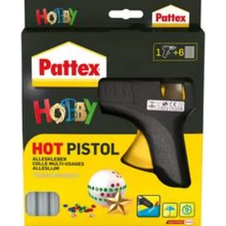 Pattex Heißklebepistole Hot Starterset Hobby, schwarz/gelb