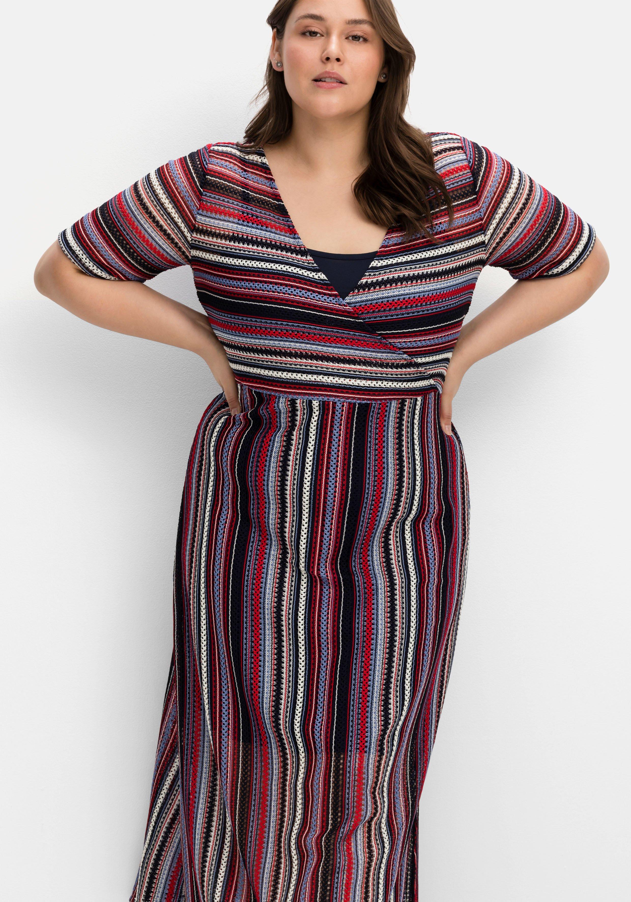 Maxikleid  in Wickeloptik, mit Unterkleid