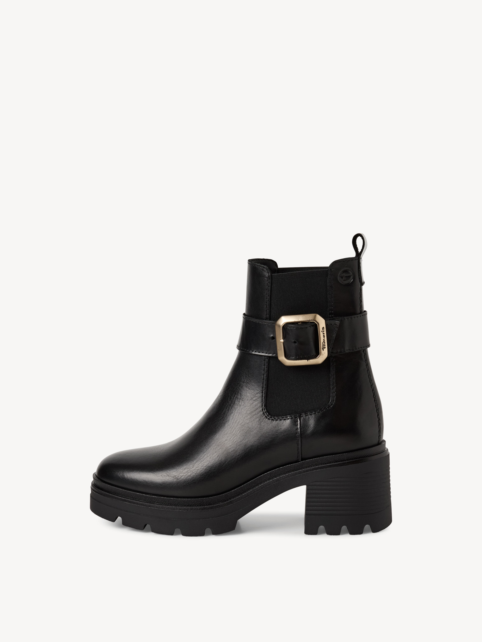 Leren Chelseaboot - zwart