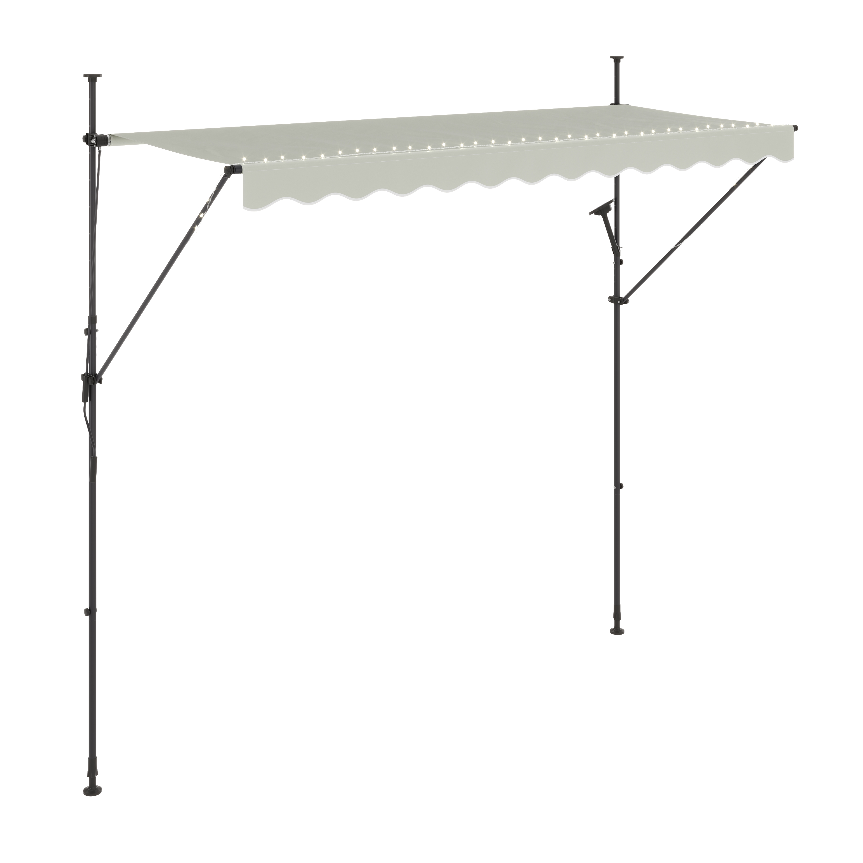 Balkonmarkise mit LED 300 x 150 cm beige