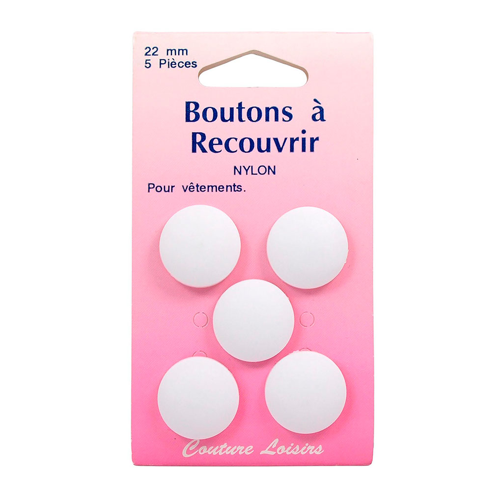 Lot de 5 boutons à recouvrir 22mm