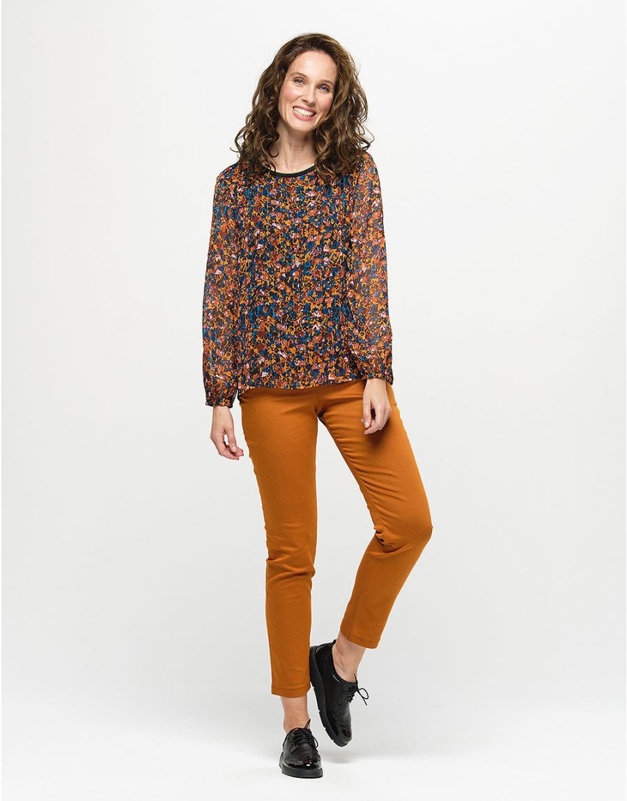 Blouse voile ocre