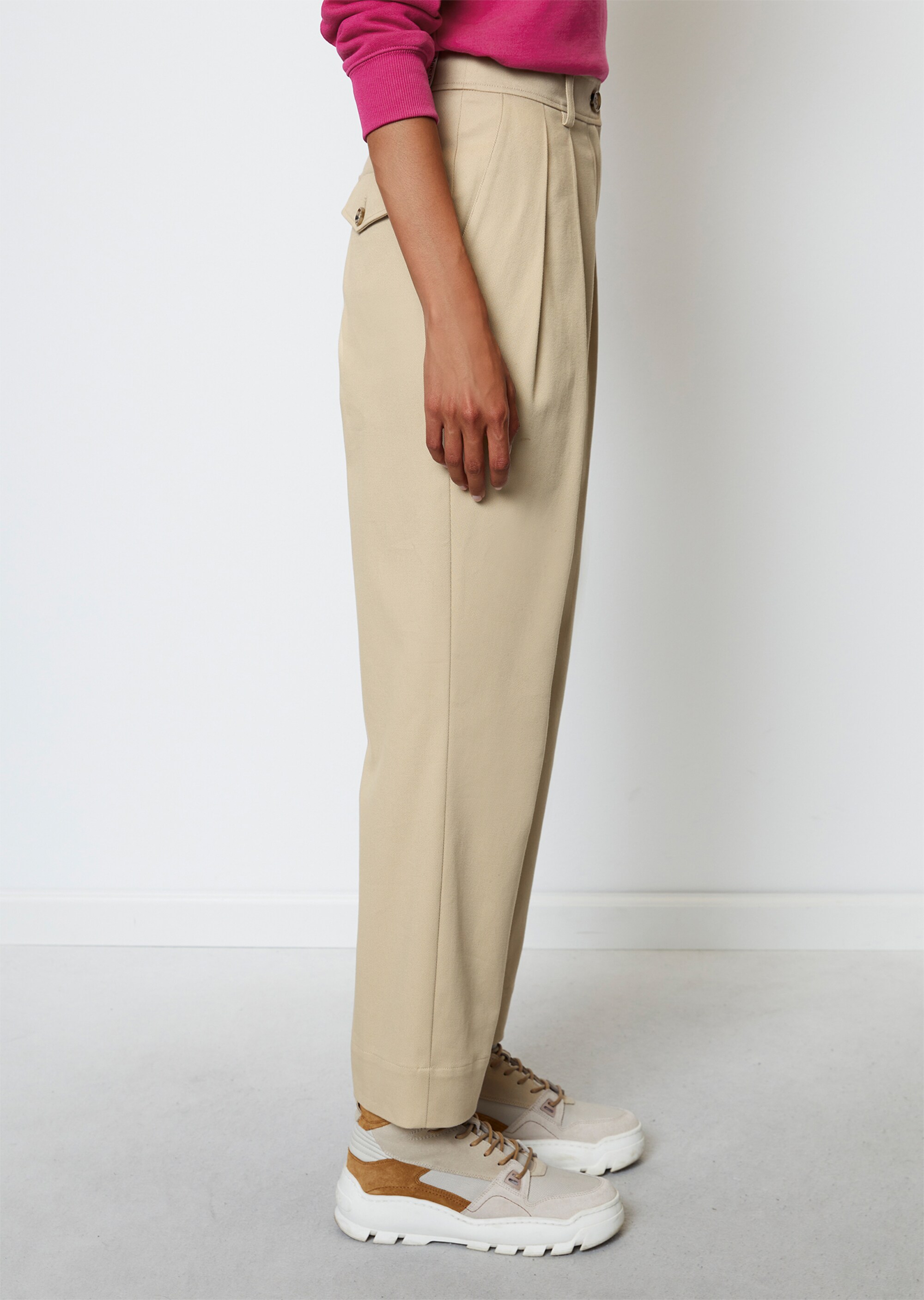 MO'P X CHEVIGNON High-Waist-Ballon-Hose loose aus stretchiger Twill-Qualität