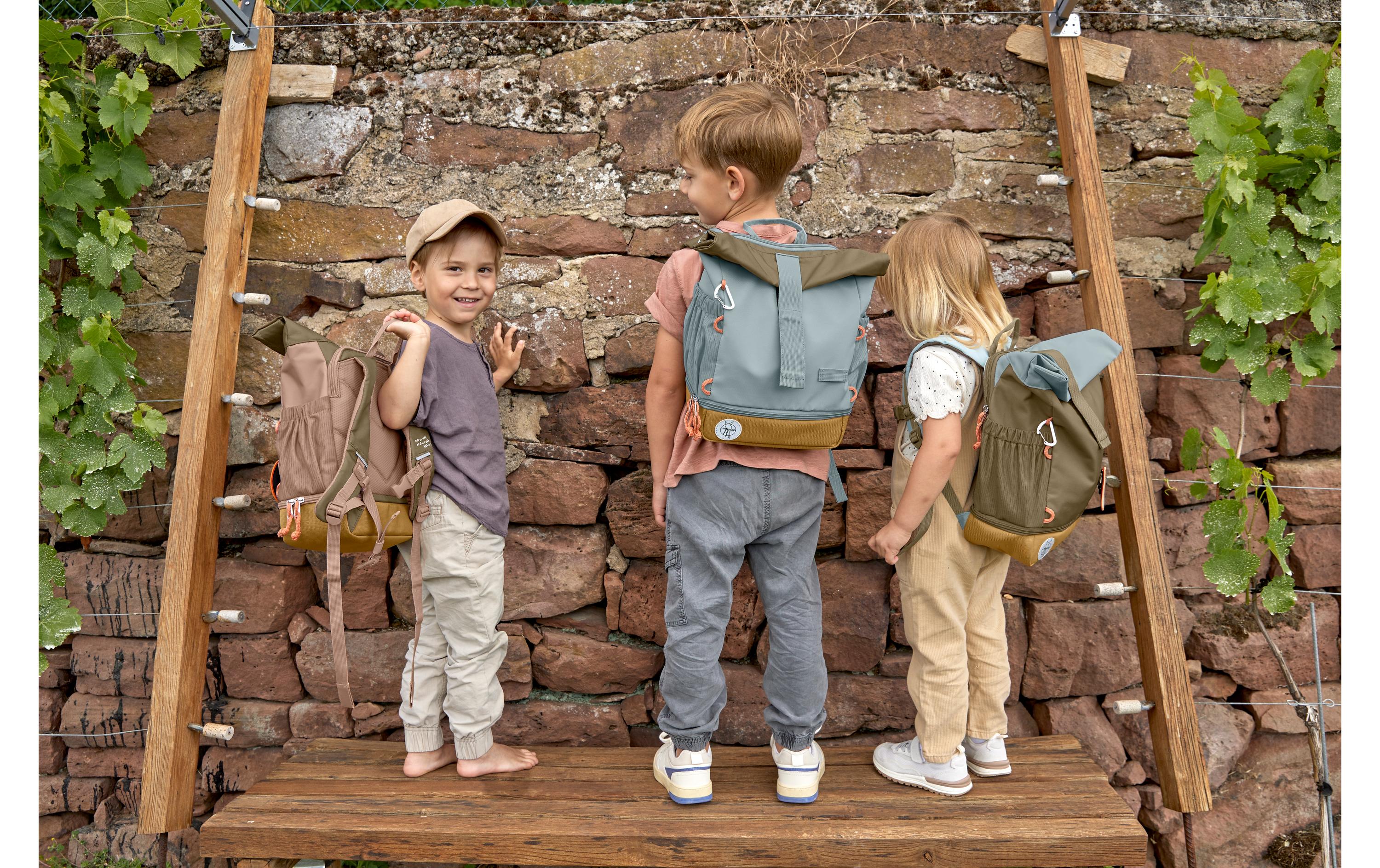 Rucksack Mini Rolltop Nature HaselnussWasserabweisender Kinderrucksack mit gepolsterten Schultergurten