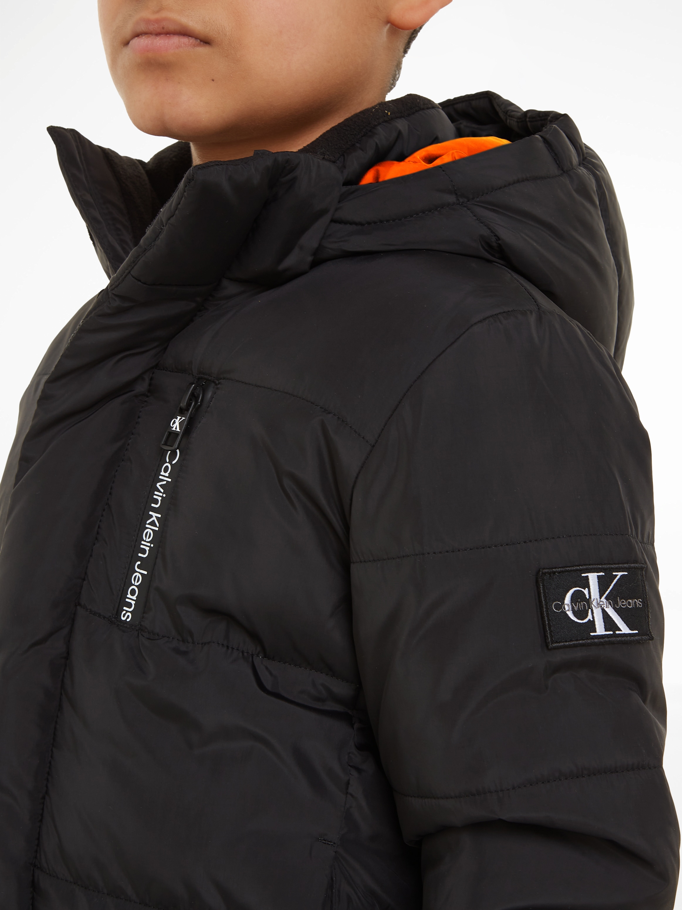 Calvin Klein Jeans Winterjacke »ESSENTIAL PUFFER JACKET« mit Kapuze für Kinder bis 16 Jahre und Calvin Klein Markenlabel