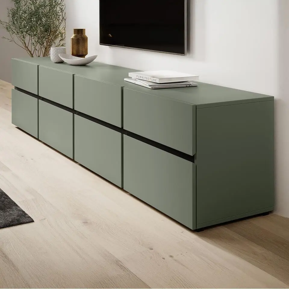 Meubella - TV-Meubel Cainan - Groen - 225 cm