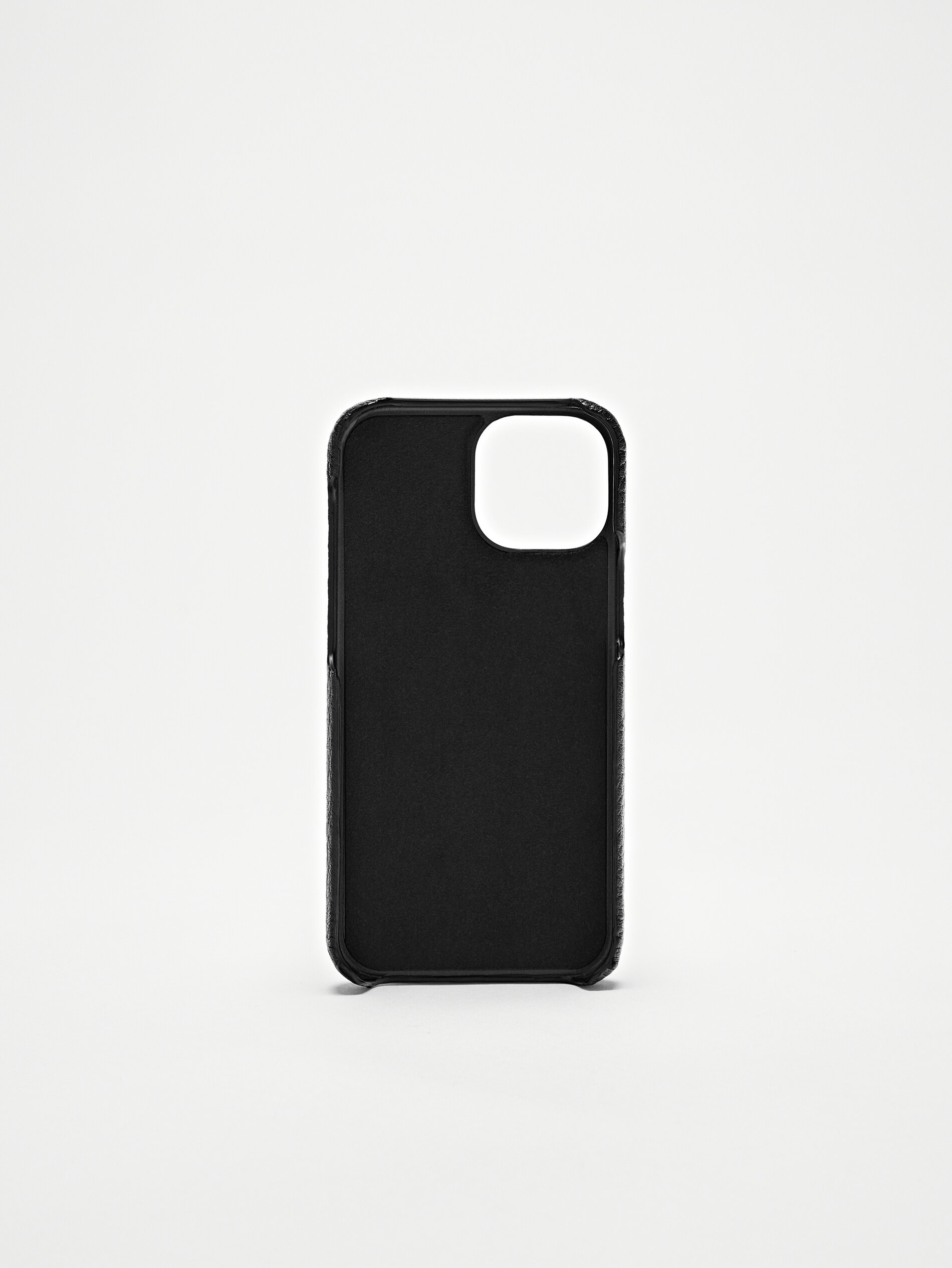 Capa para iPhone 13 Mini, em couro granulado, com porta-cartões - PRETA