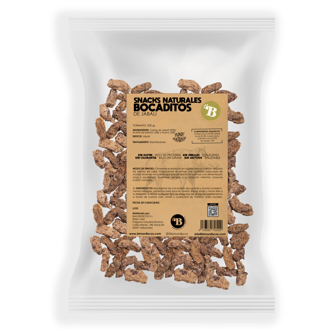 Petiscos de javali BIMORDISCOS para cães