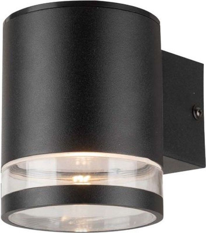 LED Solar Wandlamp - Zwart - Aluminium - Warmwitte Gloed 3000K