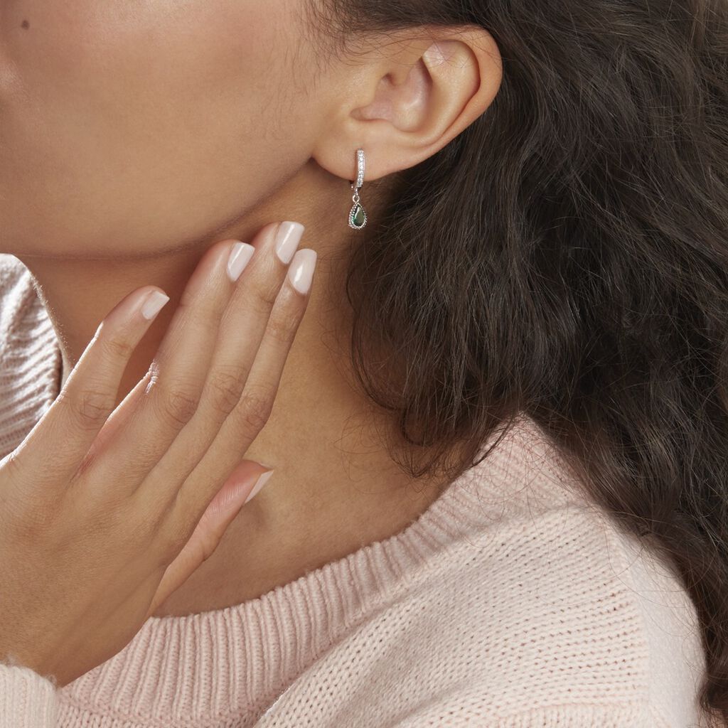 Creoles Jerusha Argent Blanc Oxydes De Zirconium