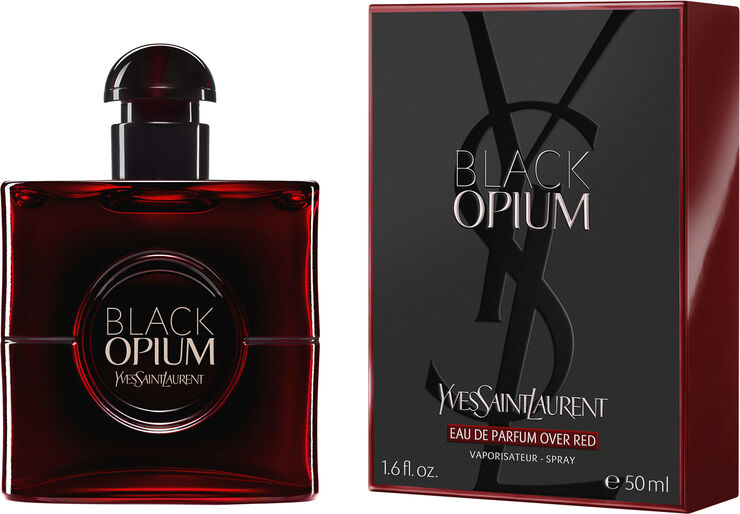 Yves Saint Laurent Black Opium Eau de Parfum Over Red