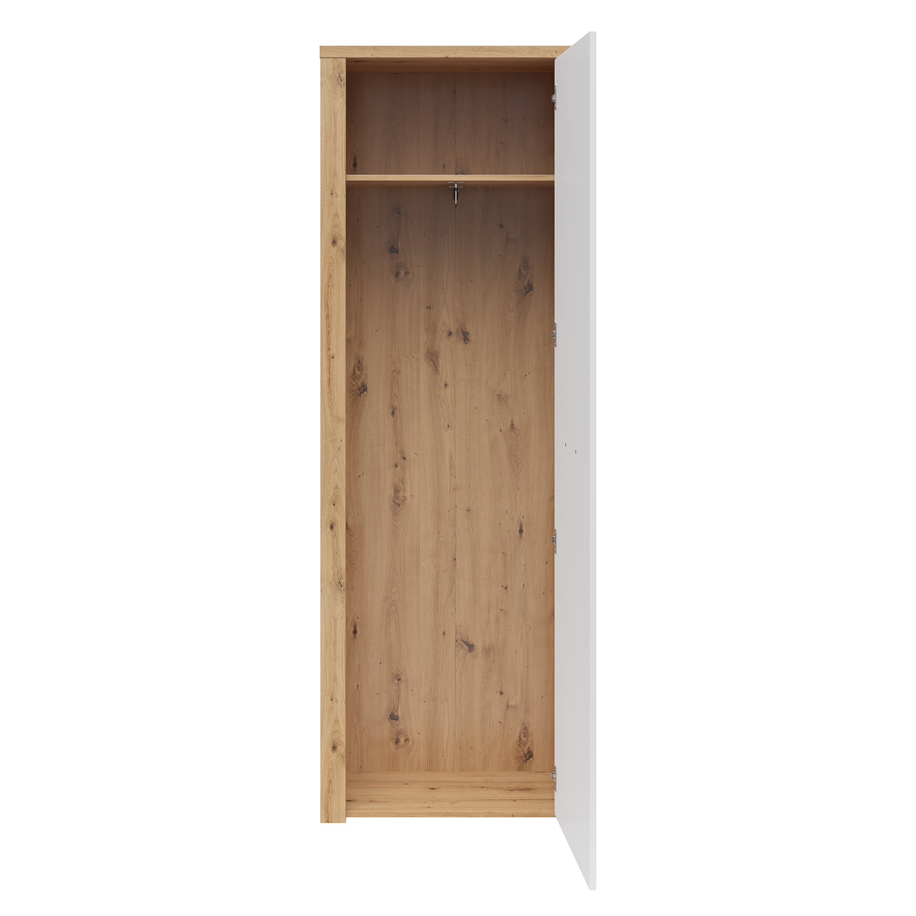 Garderobenschrank - Artisan Eiche - weiß - 70 cm breit