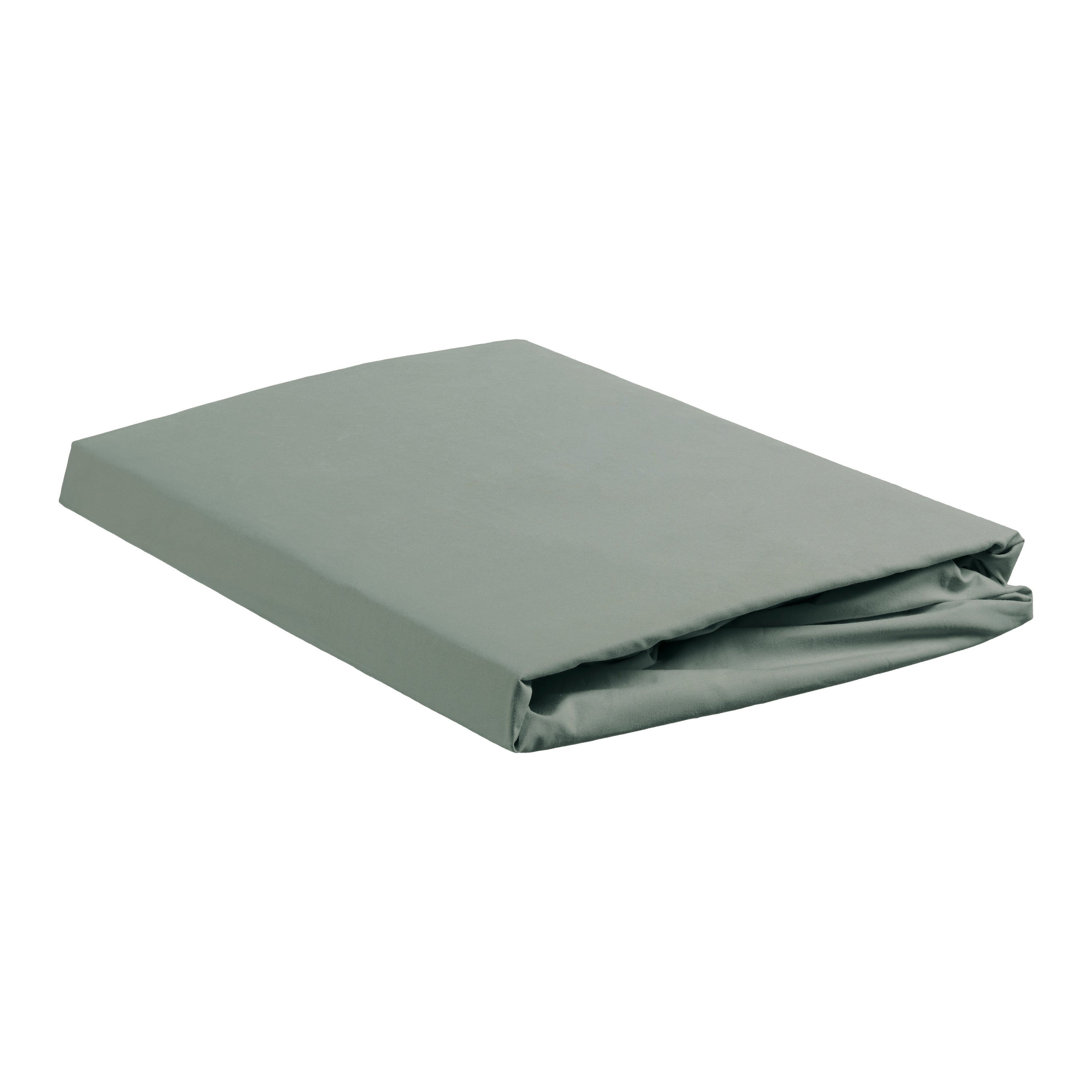 Ambiante Cotton Uni Hoeslaken 160 x 200 cm - Groen