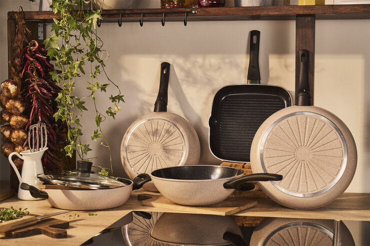 Ballarini Ledro Wok 28 Beige Rund Aluminium Beige