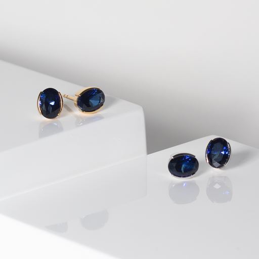 Sif Jakobs Jewellery Ellisse Carezza Øreringe, Guld/Blå