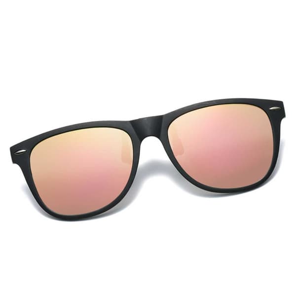 Polariserte Wayfarer Clip On Solbriller Flip Up Rosa speillinser