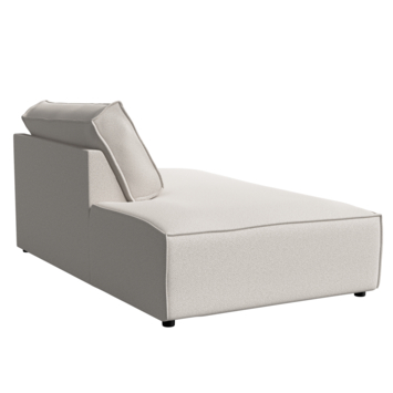 KARWEI modulaire bank James chaise lounge links grof geweven beige polyester